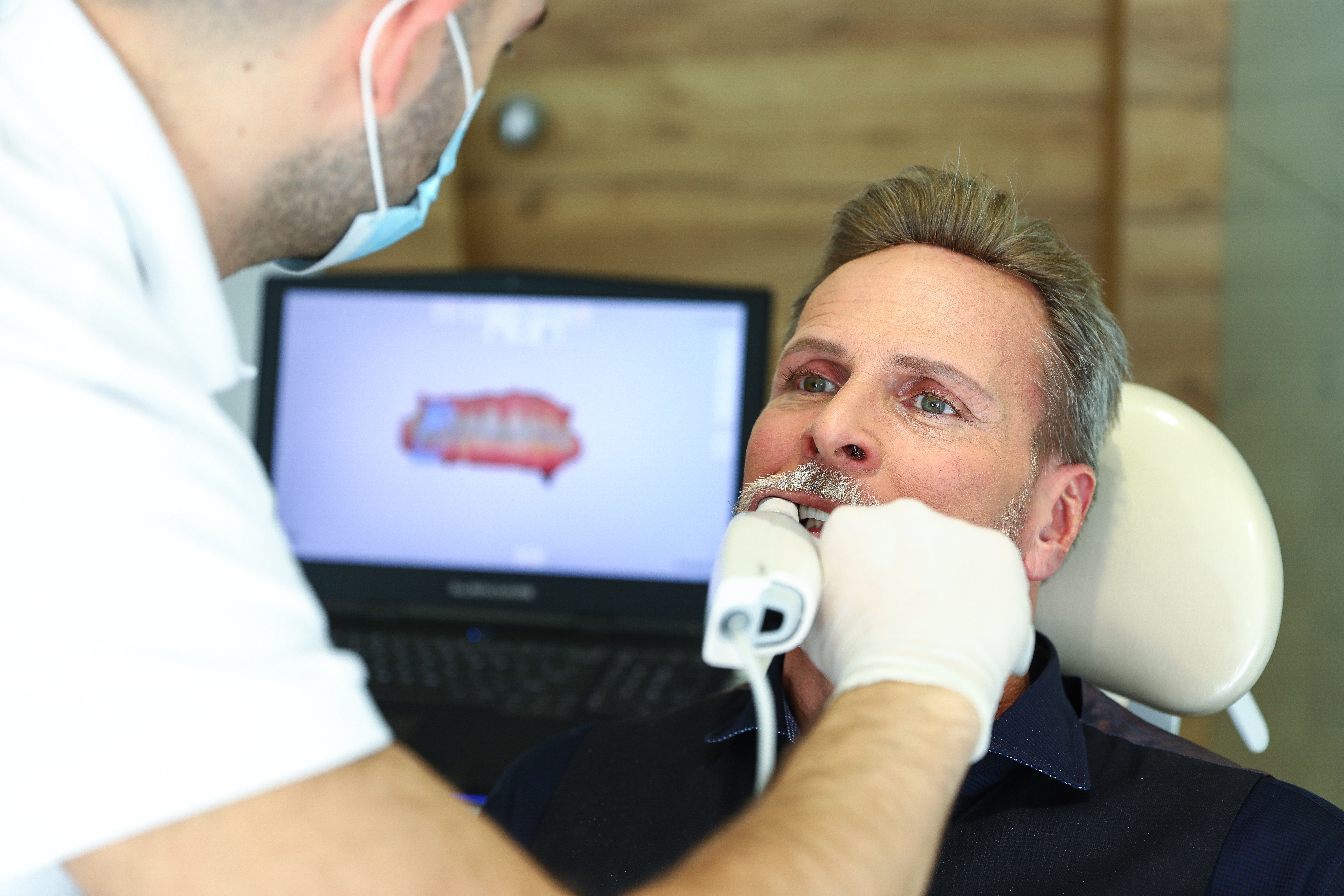 Person having their mouth scanned